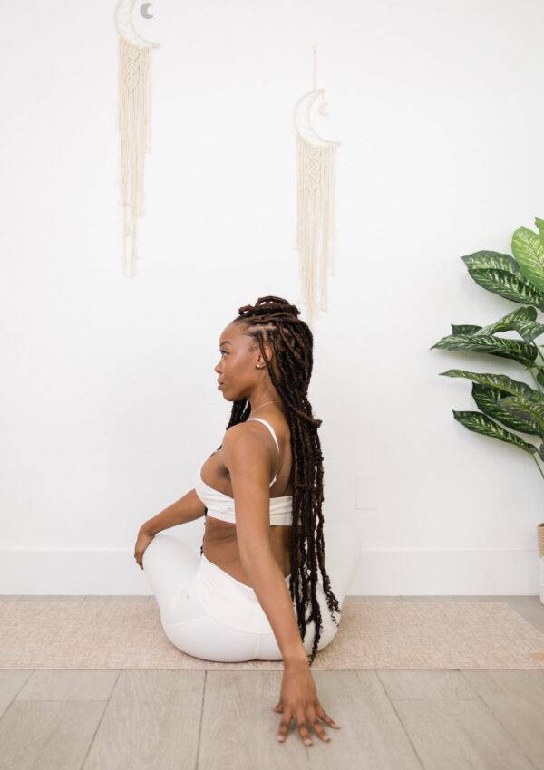 woman working out and woman stretching woman doing yoga